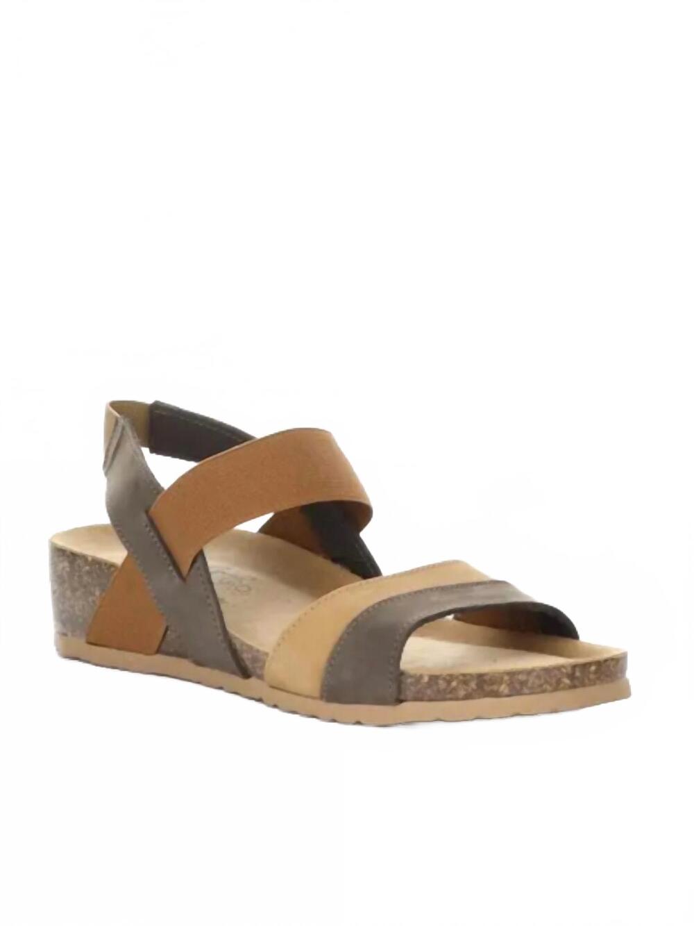 NEW BOS. & CO. women's labos wedge sandal in multi dark brown
